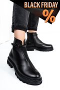 Fekete természetes bőr bakancs 4s7h30