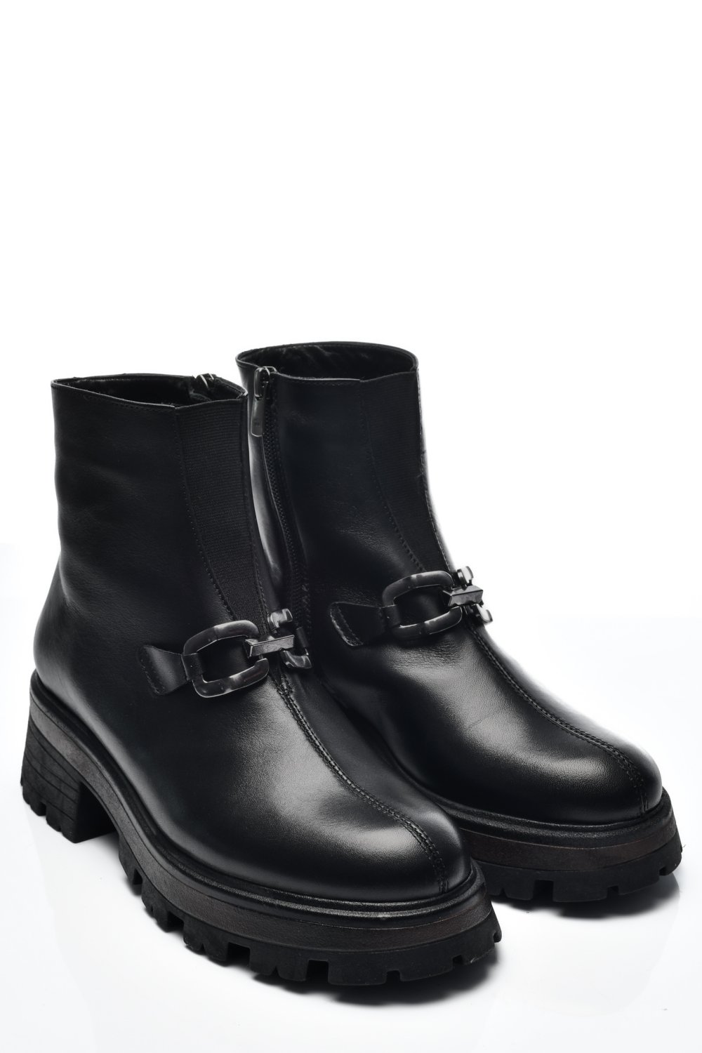 Fekete természetes bőr bakancs 4s7h29