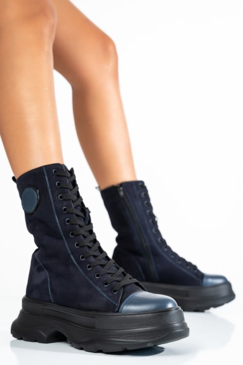 Tengerészkék természetes bőr bakancs 2s7h22861nbk