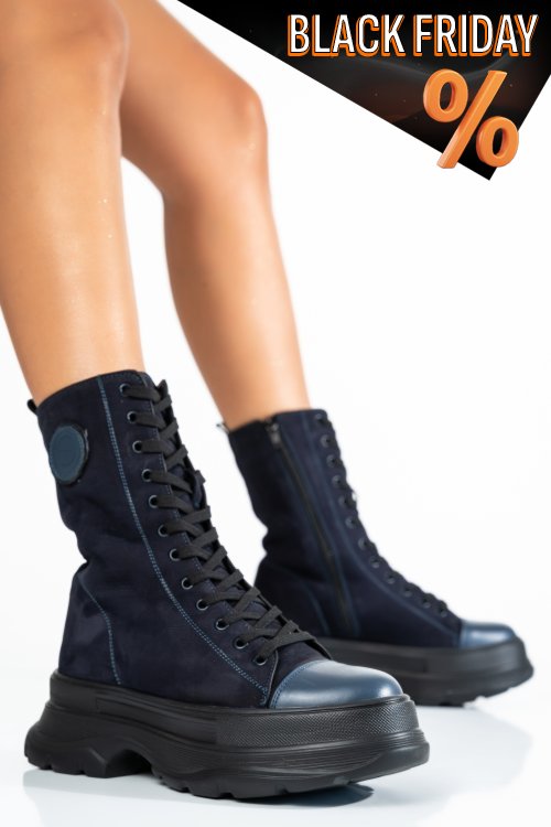 Tengerészkék természetes bőr bakancs 2s7h22861nbk