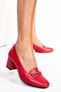 Piros természetes bőr magassarkú cipők 1s7h709