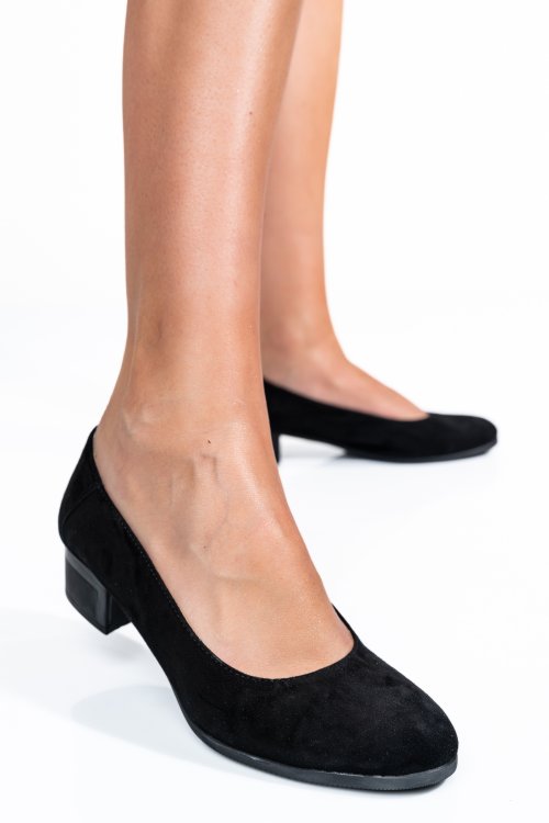 Fekete fordított bőr magassarkú cipők 1s7h71ven