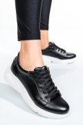 Fekete természetes bőr sport cipők 3s7h011b