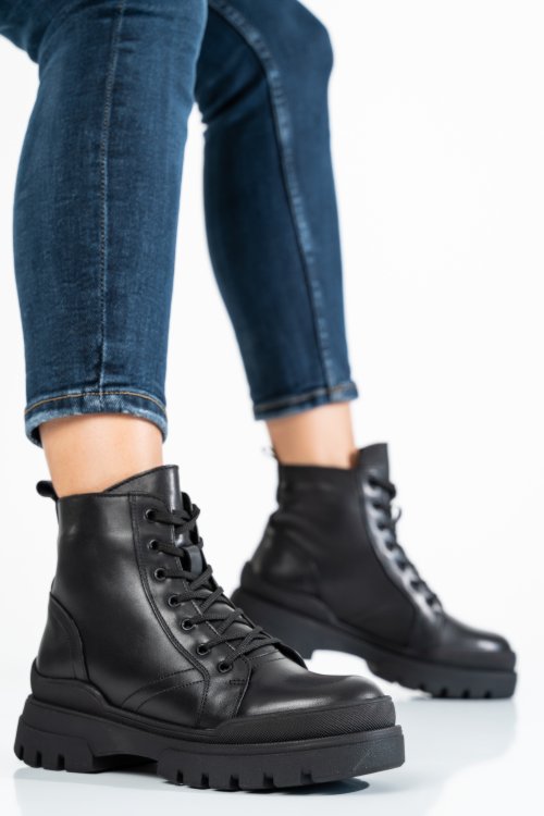 Fekete természetes bőr bakancs 2s7h22836np