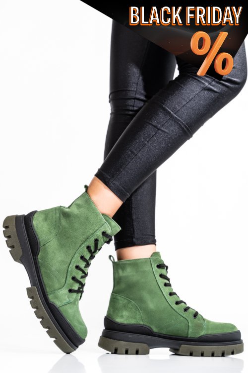 Zöld fordított bőr bakancs 2s7h22836sp