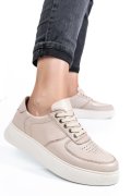 Bézs természetes bőr sport cipők 4s7h030