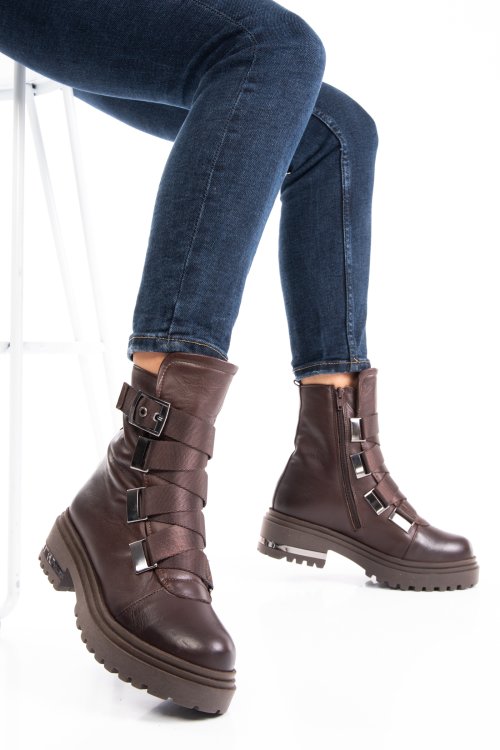 Barna természetes bőr bakancs 2s7h02847np