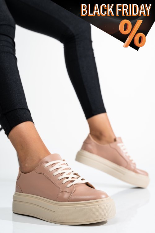 Bézs természetes bőr sport cipők 3s7h001