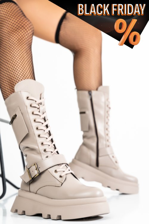 Bézs természetes bőr bakancs 2s7h22864np