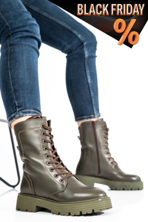 Khaki természetes bőr bakancs 2s7h22828np