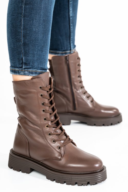 Barna természetes bőr bakancs 2s7h22828np