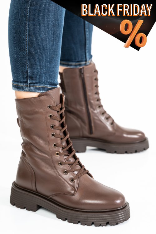 Barna természetes bőr bakancs 2s7h22828np