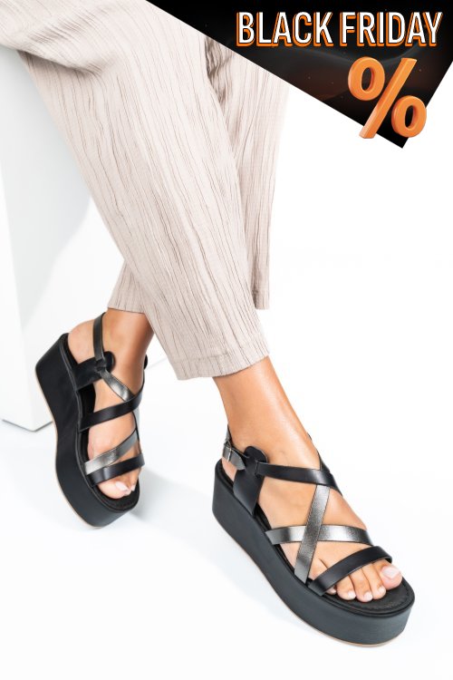 Fekete természetes bőr szandál cs7hhiara511