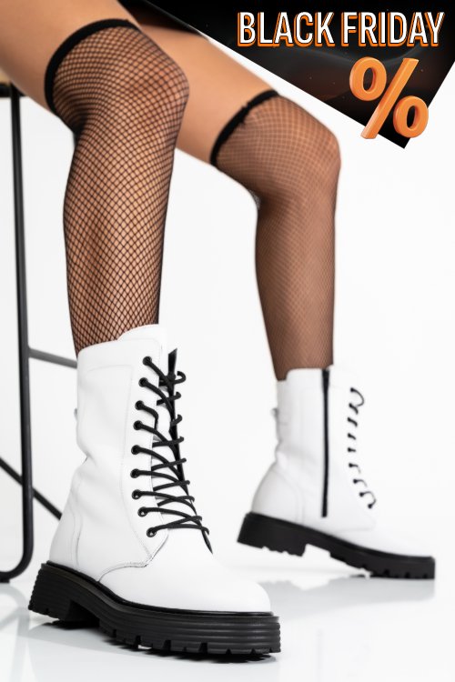 Fehér természetes bőr bakancs 2s7h22828np