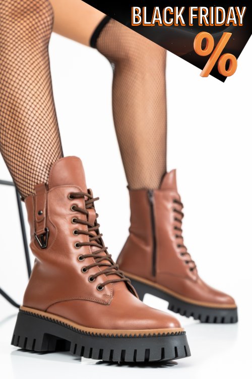 Barna természetes bőr bakancs 2s7h22830np