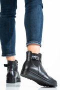 Fekete természetes bőr bakancs 9s7h02
