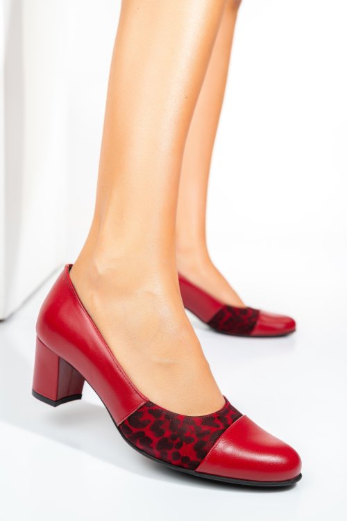 Bordó természetes bőr magassarkú cipők 3s7h020