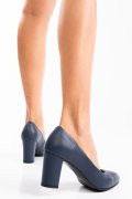 Kék természetes bőr magassarkú cipők 3s7h015
