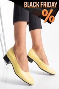 Sárga természetes bőr magassarkú cipők 2s7h040