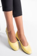 Sárga természetes bőr magassarkú cipők 2s7h040