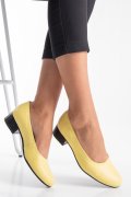 Sárga természetes bőr magassarkú cipők 2s7h040