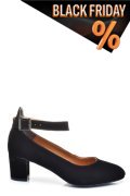 Fekete fordított bőr magassarkú cipők 1s7h600