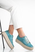 Türkiz természetes bőr sport cipők 3s7h001