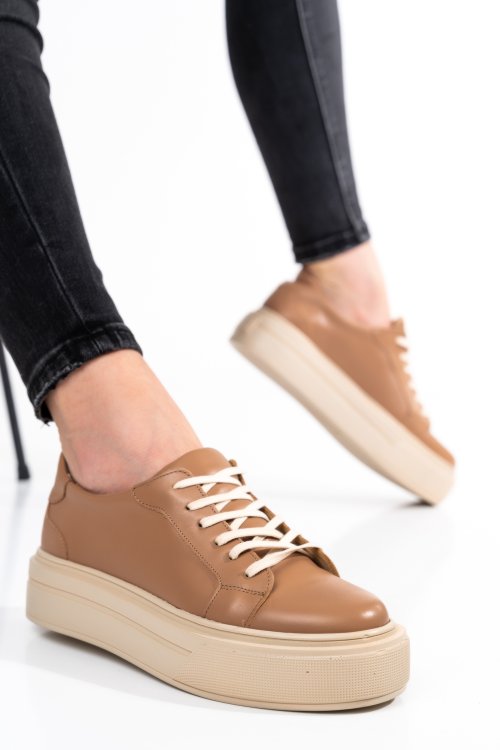 Barna természetes bőr sport cipők 3s7h001