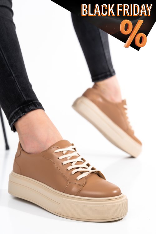 Barna természetes bőr sport cipők 3s7h001