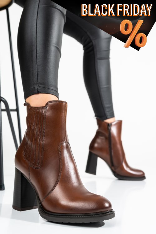 Barna természetes bőr bokacsizma 3s7h804