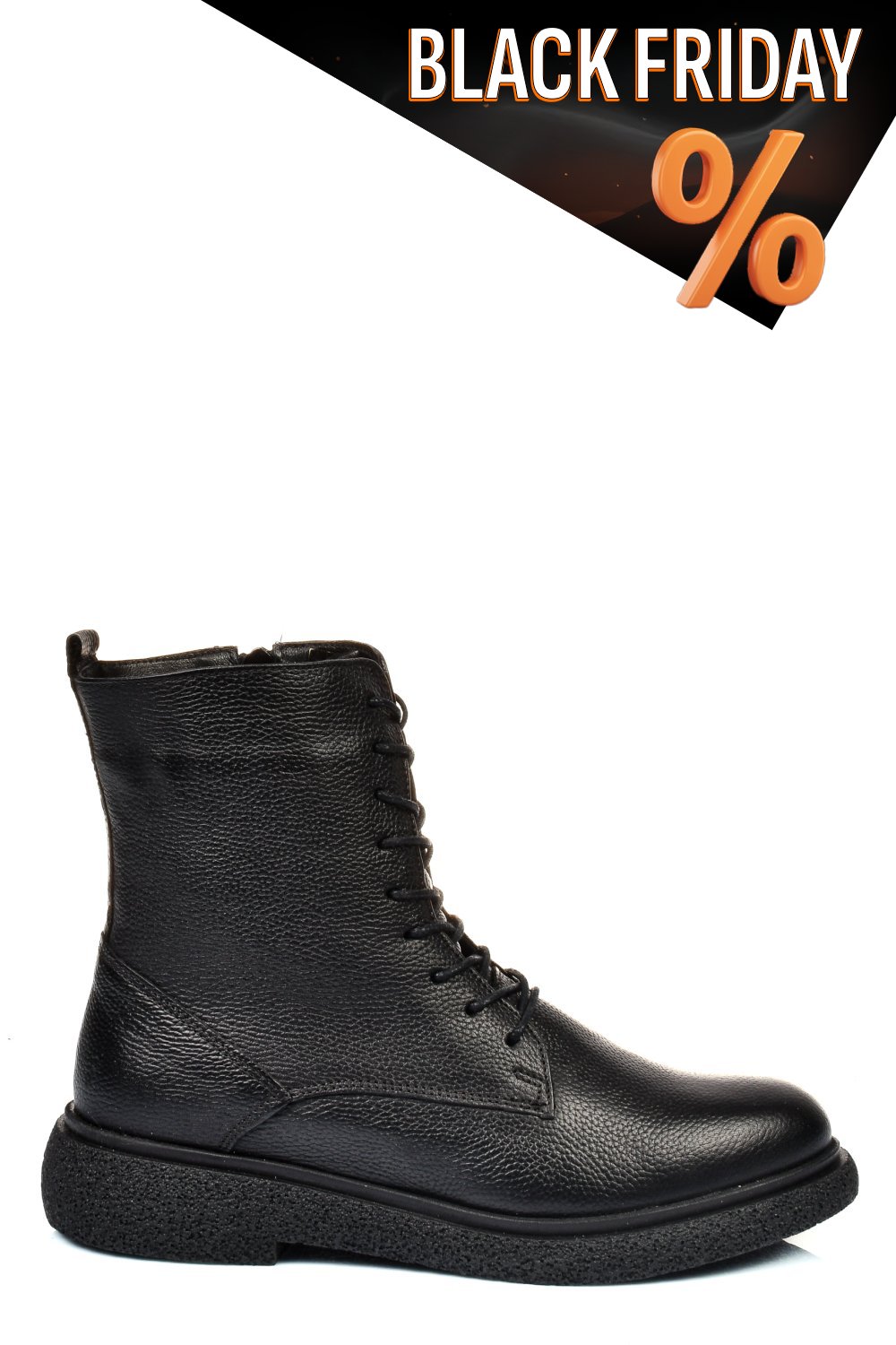 Fekete természetes bőr bakancs 2s7h32-002sfl