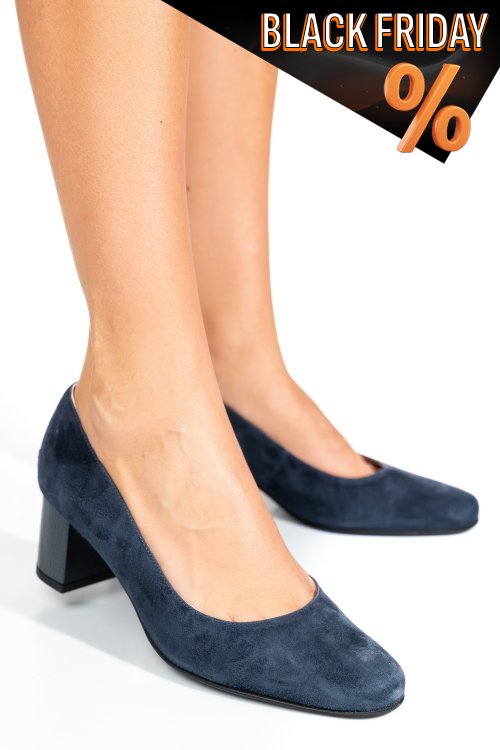 Kék fordított bőr magassarkú cipők 3s7h475