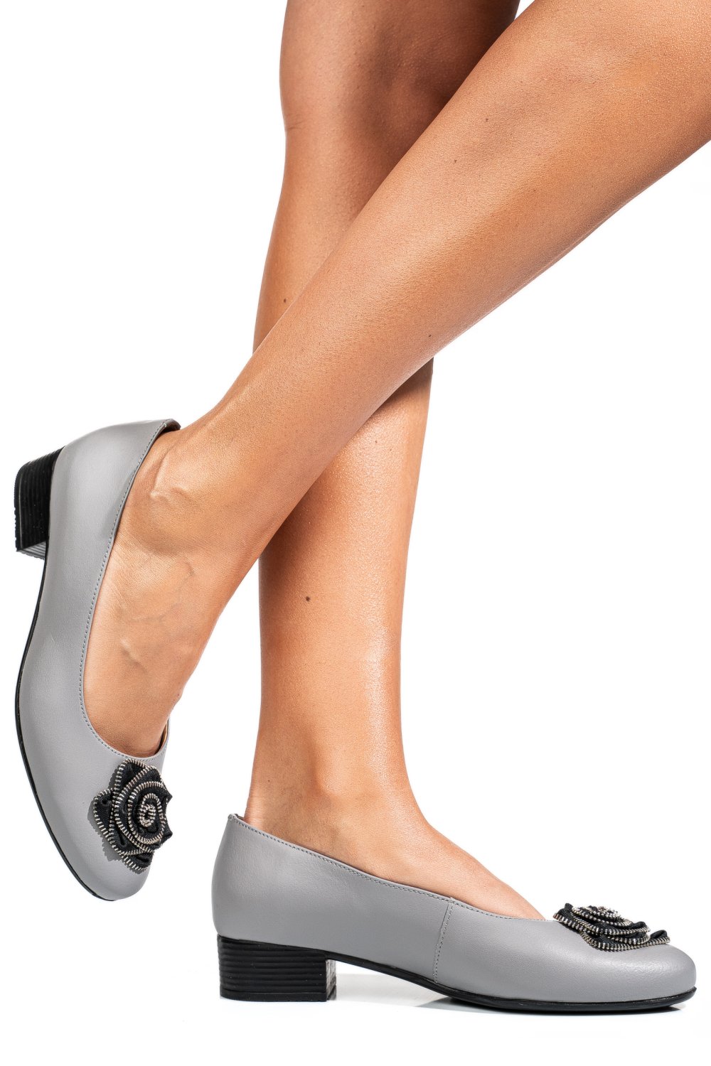 Szürke természetes bőr magassarkú cipők 2s7h56br