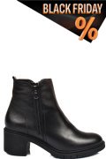 Fekete természetes bőr bokacsizma 2s7h32-026np