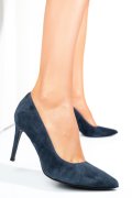 Kék fordított bőr magassarkú cipők 1s7h206