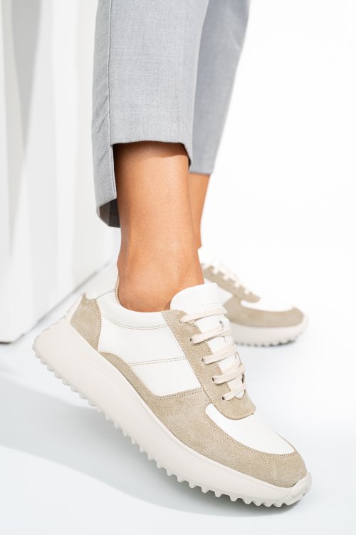 Bézs természetes bőr sport cipők 4s7h54