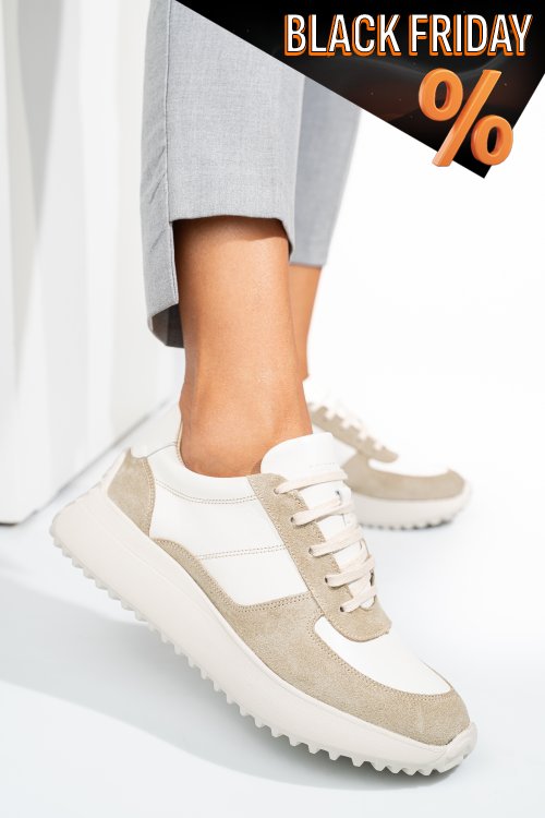 Bézs természetes bőr sport cipők 4s7h54