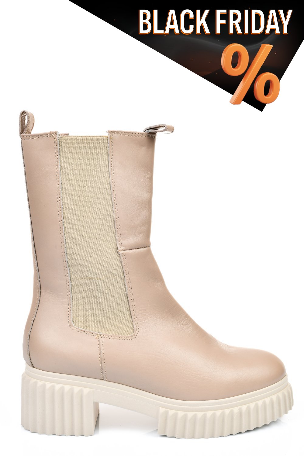 Bézs természetes bőr bakancs 7s7h69-003