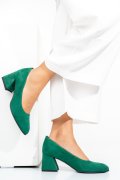 Zöld fordított bőr magassarkú cipők 5s7h006