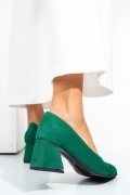 Zöld fordított bőr magassarkú cipők 5s7h006