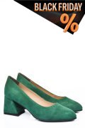Zöld fordított bőr magassarkú cipők 5s7h006