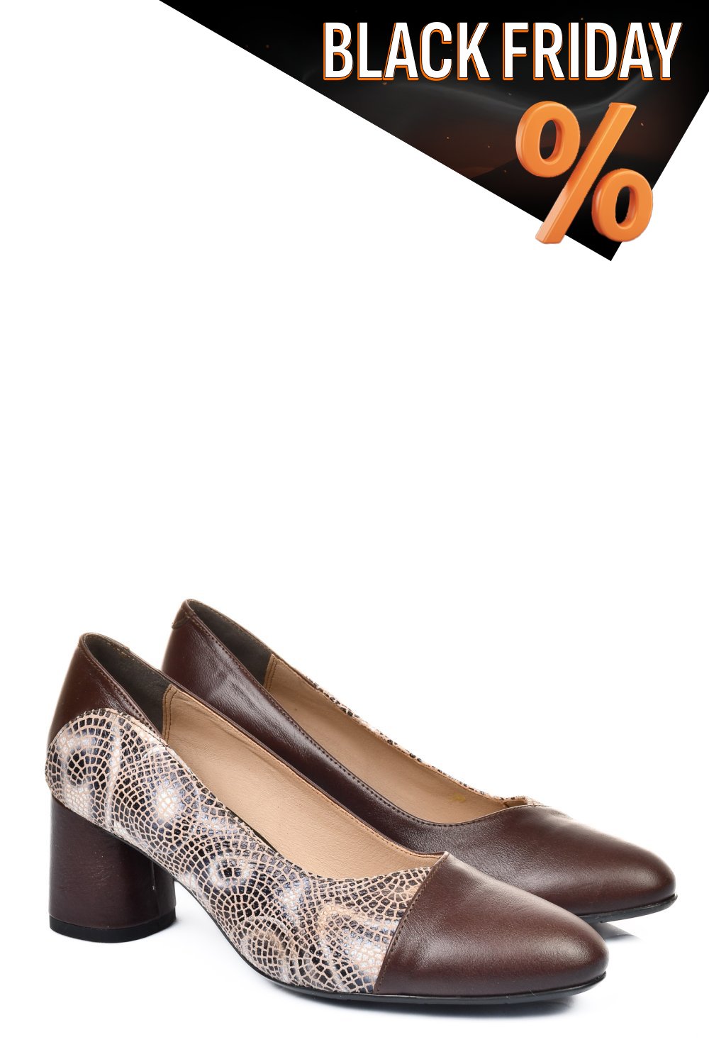 Barna természetes bőr magassarkú cipők 1s7h514