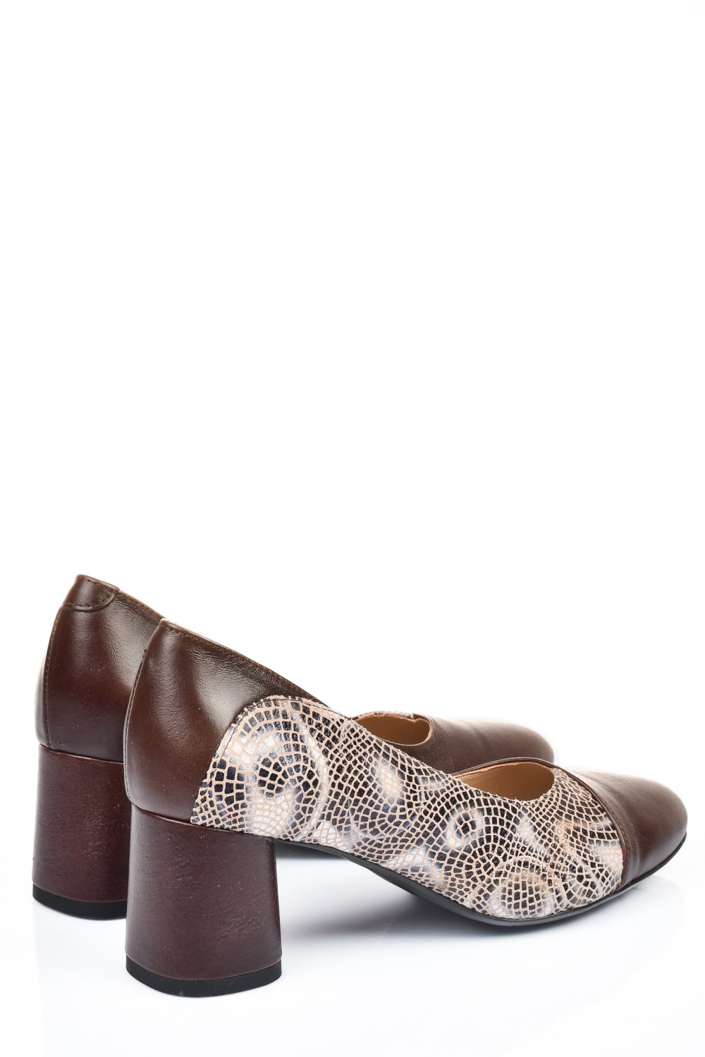 Barna természetes bőr magassarkú cipők 1s7h514
