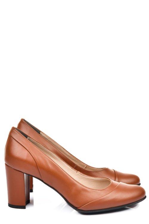 Barna természetes bőr magassarkú cipők 1s7h721