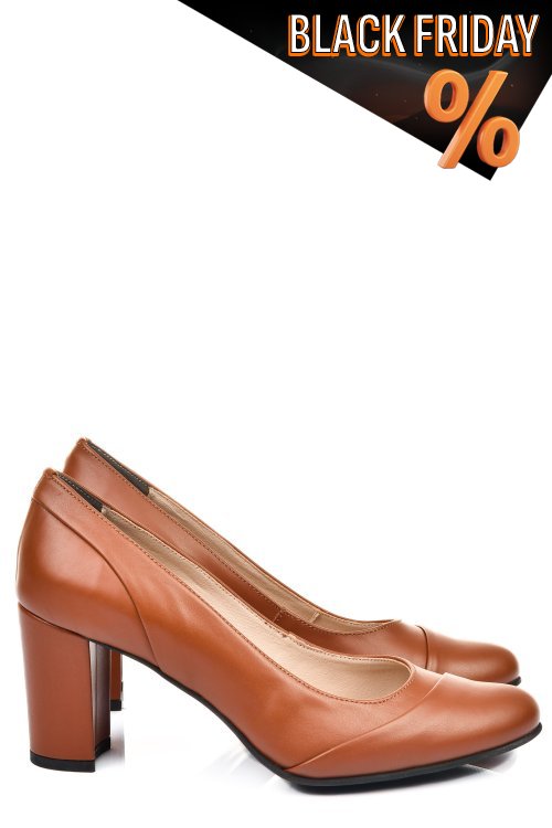 Barna természetes bőr magassarkú cipők 1s7h721