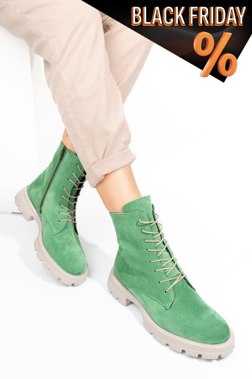Zöld fordított bőr bakancs 2s7h42801sp