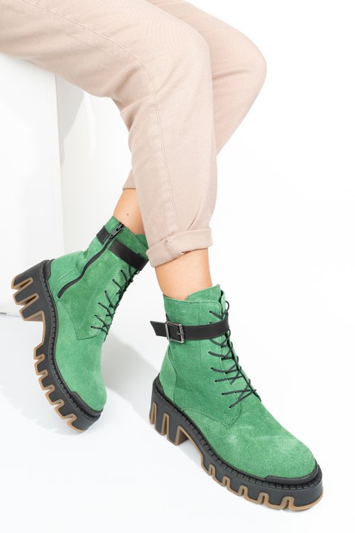 Zöld fordított bőr bakancs 2s7h42818sp