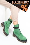 Zöld fordított bőr bakancs 2s7h42818sp