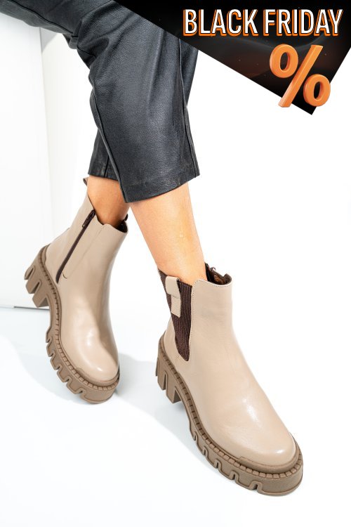 Bézs természetes bőr bakancs 2s7h42820np