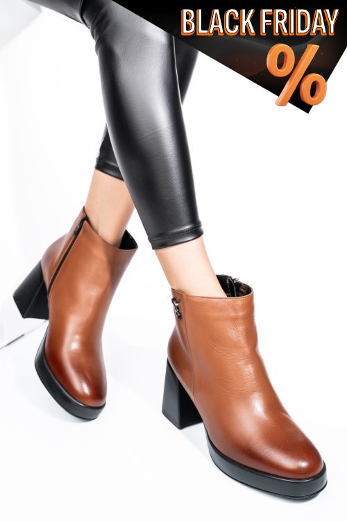 Barna természetes bőr bokacsizma 2s7h42827np